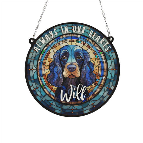 Cocker (Working) Black Memorial Stained Glass Effect Suncatcher